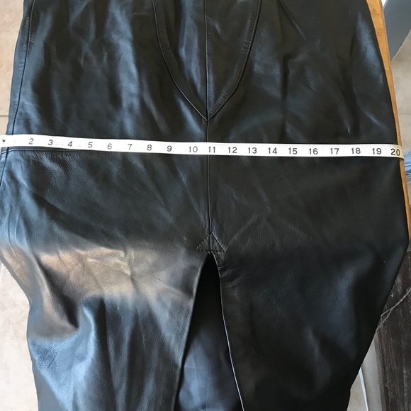 Full Length 100% Black Leather Size 10 Skirt - Picture 4 of 8